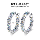 Moissanite HoopEarring In Sterling Sliver