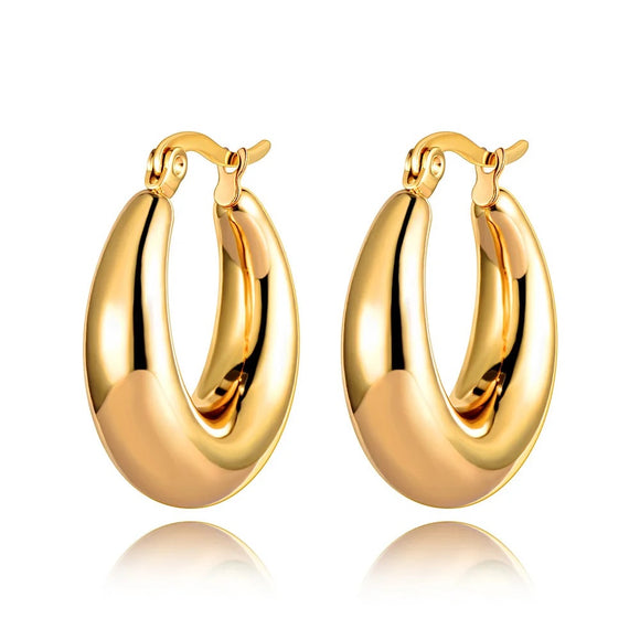 Circle Earrings In 14K Gold Plated