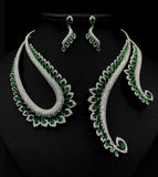 Cubic Zirconia Necklace Earring Set