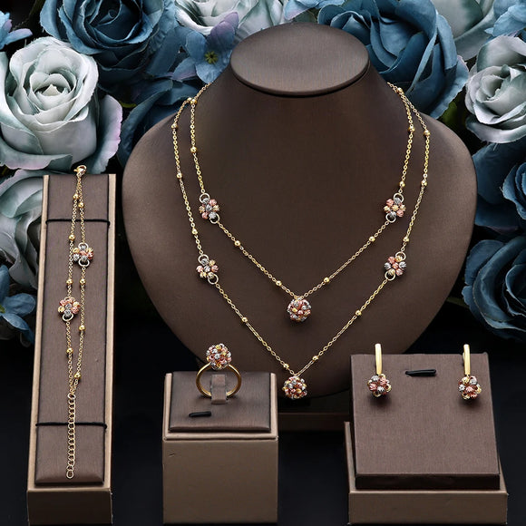 Necklace Earrings Bracelet Rings Set