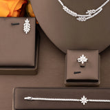 L Necklace Earrings Bracelet Rings Set