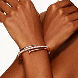 Swarovski Cuff Bracelet In 18k Gold Plated