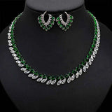 Cubic Zirconia Necklace Earrings Set