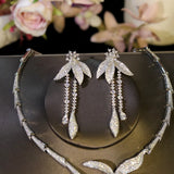 Flower Necklace And Earrings Set