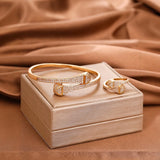 Bracelet and Ring Set In 18k Gold Plated