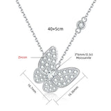 Moissanite Butterfly Pendant In 18K Gold Plated