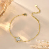 Moissanite Leaf  Bracelet In 14k Gold plated