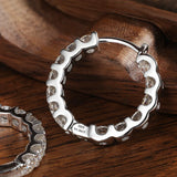 Moissanite HoopEarring In Sterling Sliver