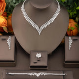 Leaf Necklace Earrings Bracelet Rings Set