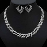 Cubic Zirconia Necklace Earrings Set