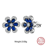 Blue Sapphire Necklace Bracelet & Earrings Set