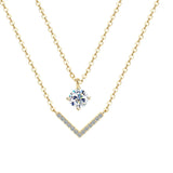 Moissanite  Double Layer Necklace