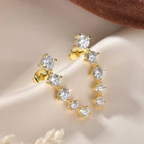 Moissanite Stud Earring In 14K Gold Plated