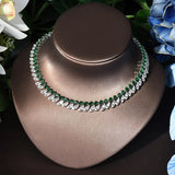 Cubic Zirconia Necklace Earrings Set