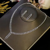 Cubic Zirconia Necklace and Earrings Set