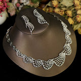 Cubic Zirconia Circular Necklace Engagement Set