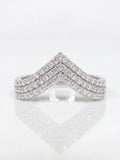Moissanite V Ring In Sterling Silver
