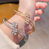 Rhinestone Flower Bracelet