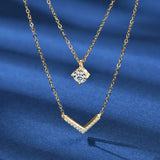 Moissanite  Double Layer Necklace