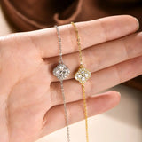 Moissanite Leaf  Bracelet In 14k Gold plated