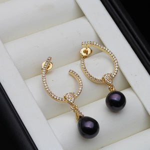 C Freshwater Pearl Earrings In Gold Palted
