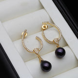 C Freshwater Pearl Earrings In Gold Palted