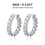 Moissanite HoopEarring In Sterling Sliver