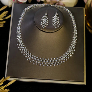 Cubic Zirconia Necklace & Earring Set