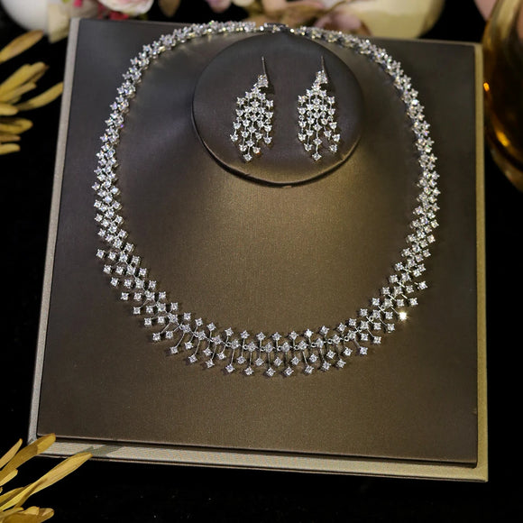 Cubic Zirconia Necklace & Earring Set