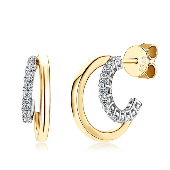 Moissanite  Earrings In Sterling Silver