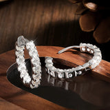 Moissanite HoopEarring In Sterling Sliver