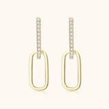 Moissanite Link Earrings In 14K Gold Plated