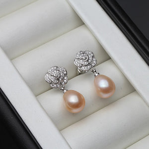 Freshwater Pearl Earrings In Sterling Silver
