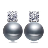 P Freshwater Pearl Earrings In Sterling Silver