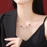 Multi Color Necklace In Sterling Silver