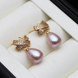 N Natural Freshwater Pearl Earrings