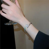 Cubic Zircon Open Bracelet