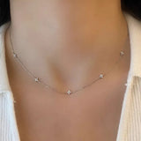 Flower Necklace In 18K Gold  Plated