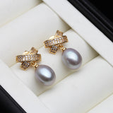 N Natural Freshwater Pearl Earrings