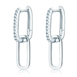 Moissanite Link Earrings In 14K Gold Plated