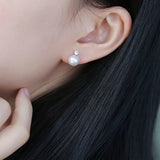 P Freshwater Pearl Earrings In Sterling Silver