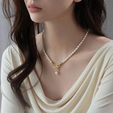Freshwater Pearl  Necklace In 14K Gold plated