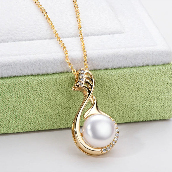 Freshwater Pearl Necklace In 14K Gold  Plated