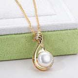 Freshwater Pearl Necklace In 14K Gold  Plated