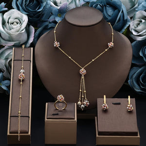 Necklace Earrings Bracelet Rings Set