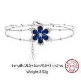 Blue Sapphire Necklace Bracelet & Earrings Set