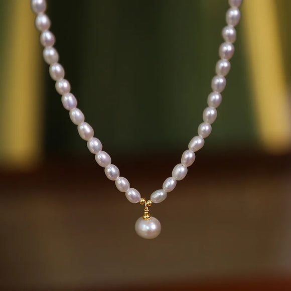 Freshwater Pearl Necklace  In 14K Gold plated