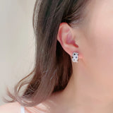 N Stud Earrings In Sterling Silver