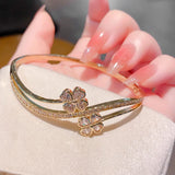 Rhinestone Flower Bracelet