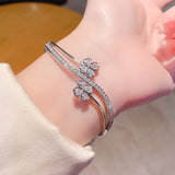 Rhinestone Flower Bracelet